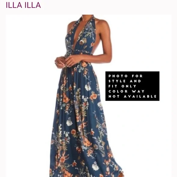 NWOT ILLA ILLA Floral Backless Maxi Dress - Picture 6 of 16